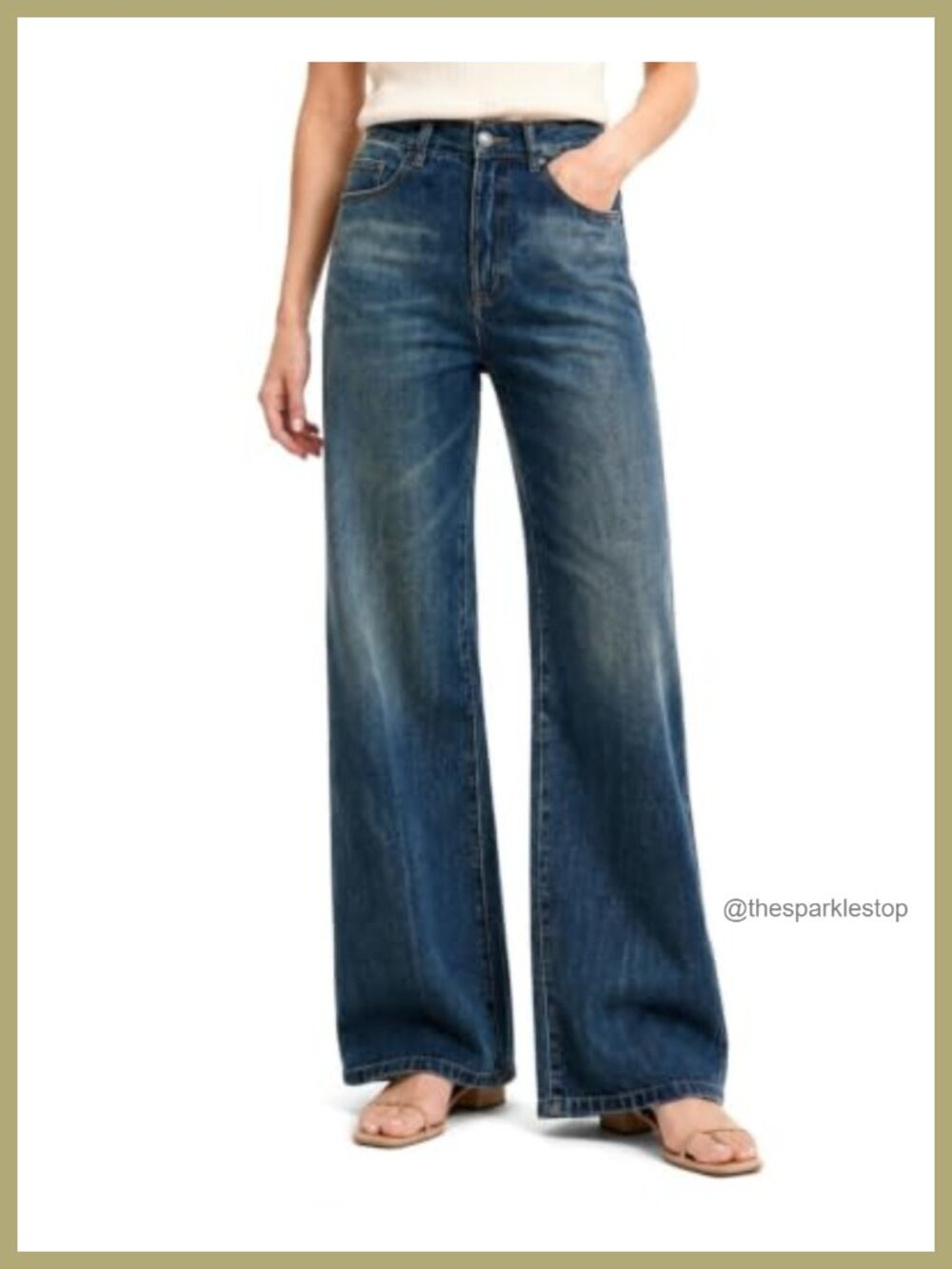 High Waisted Wide Leg Jeans Stretchy Denim Pants Loose Fit Baggy